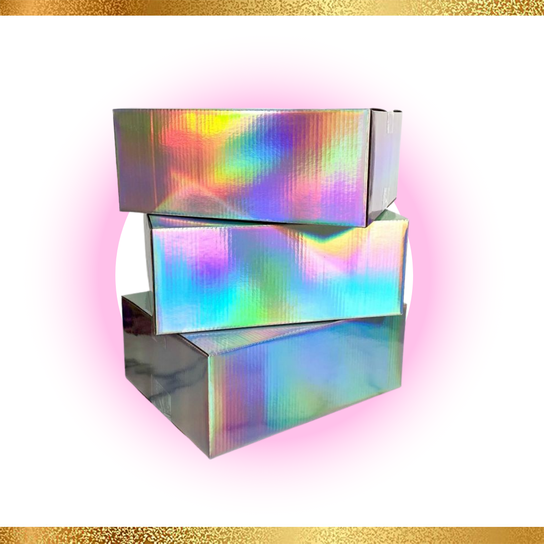 (5 PACK) 10 x 8 x 4 HOLOGRAPHIC CORRUGATED BOX