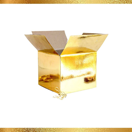 (5 PACK) 4 x 4 x 4 GOLD CORRUGATED BOX