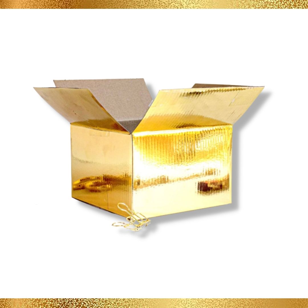 (5 PACK) 6 x 6 x 4 GOLD CORRUGATED BOX