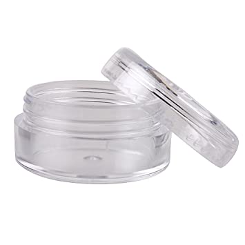 (10 PACK) 5 GRAM Plastic Cosmetic Jars with Lids