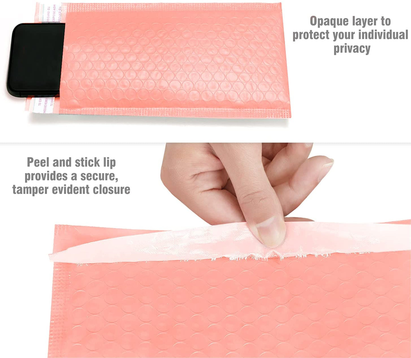 (5 PACK)  6x10 Peach Pink Bubble Mailer