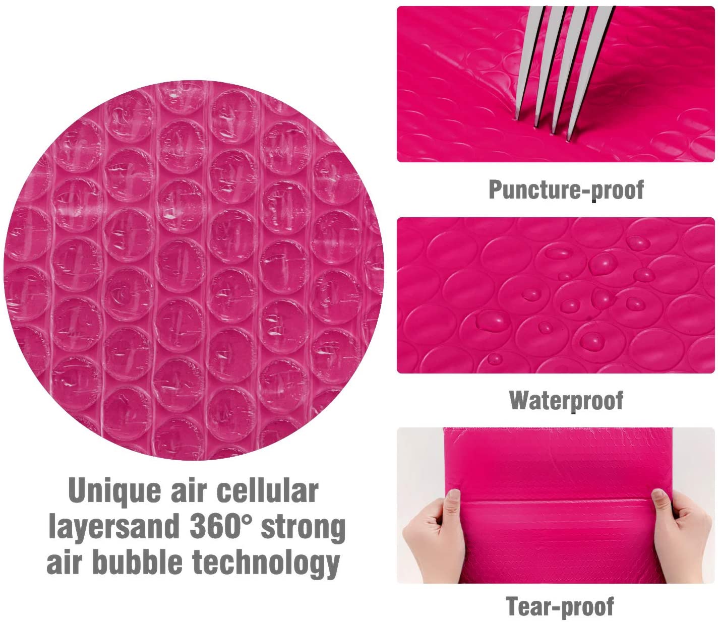 (5 PACK) 6X10  Bubble Mailer (Hot Pink-HB)