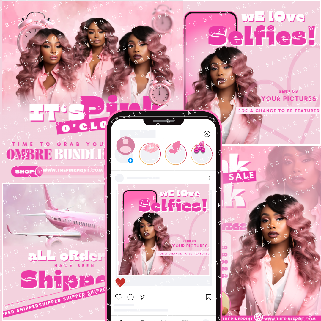 (4) PINK HAIR FLYER #1- CANVA TEMPLATE
