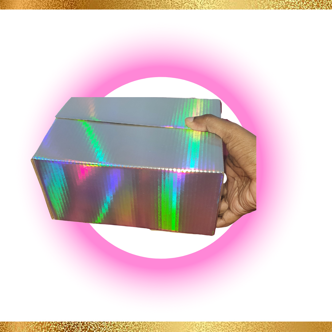 (5 PACK) 8 x 6 x 4 HOLOGRAPHIC CORRUGATED BOX