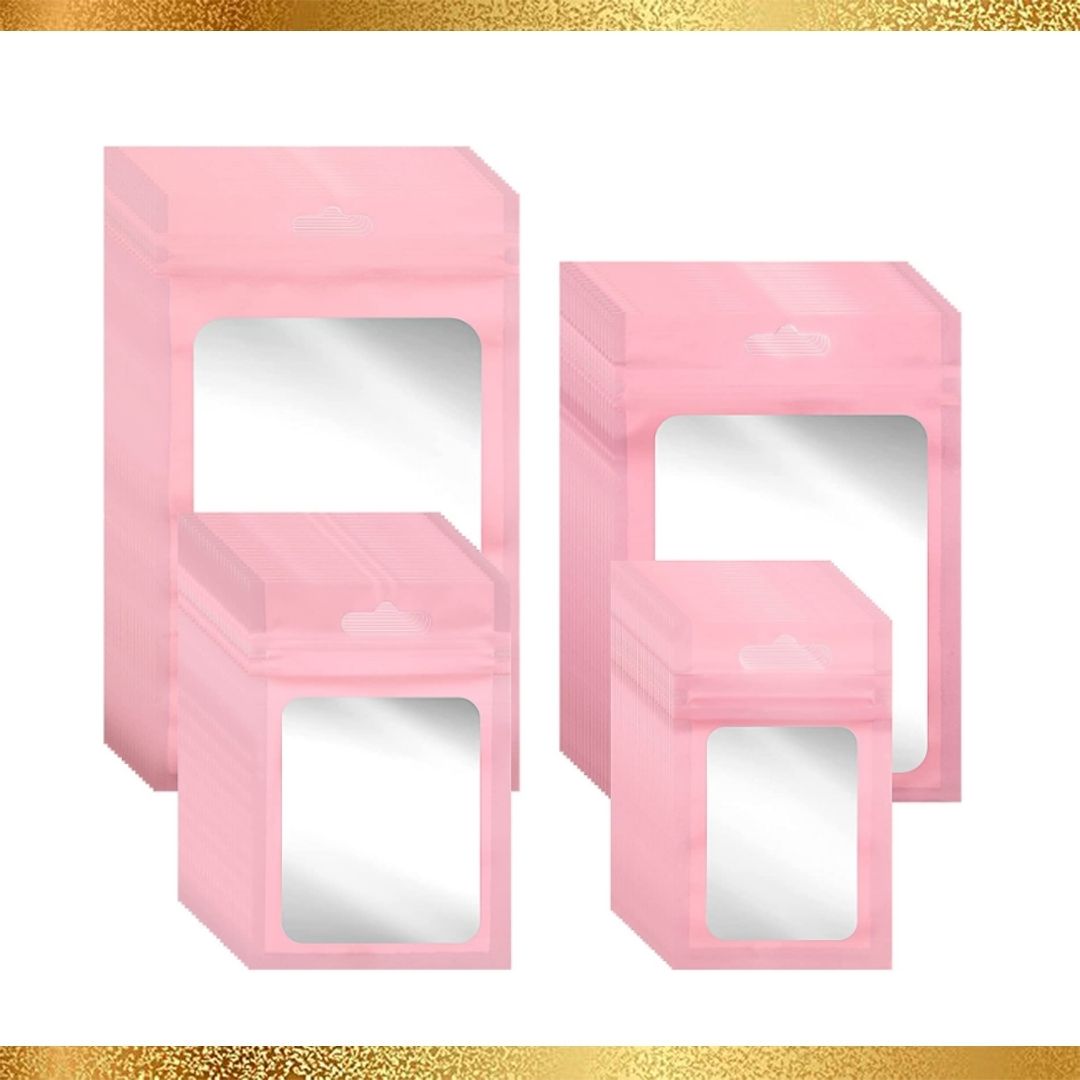 (10 PACK) PASTEL PINK MYLAR BAGS