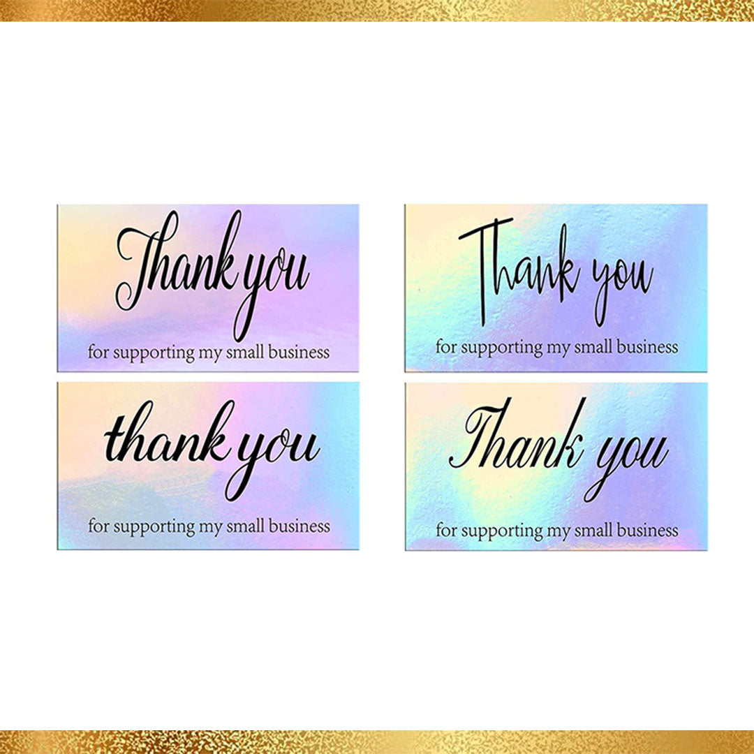 BUNDLE DEAL Holographic Thank You Cards & Stickers  (Assorted Mix-30 PIECES)